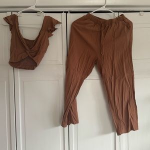 Tan/Brown Casual Set Never Worn